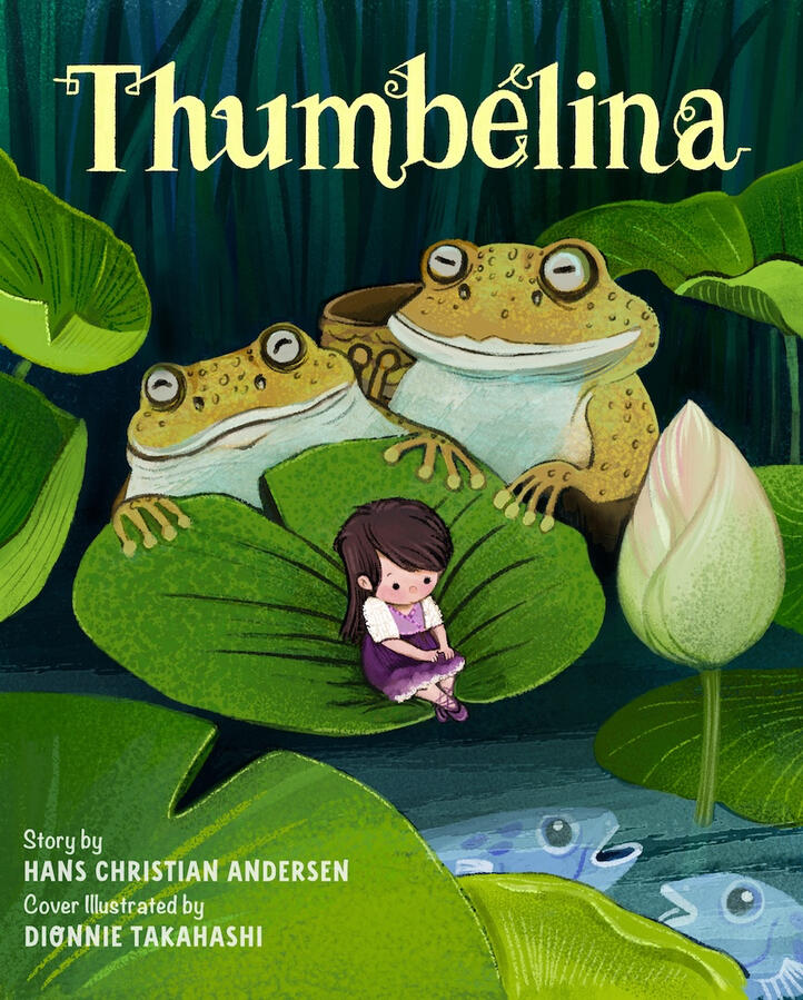 Book cover design and hand-lettering for Thumbelina